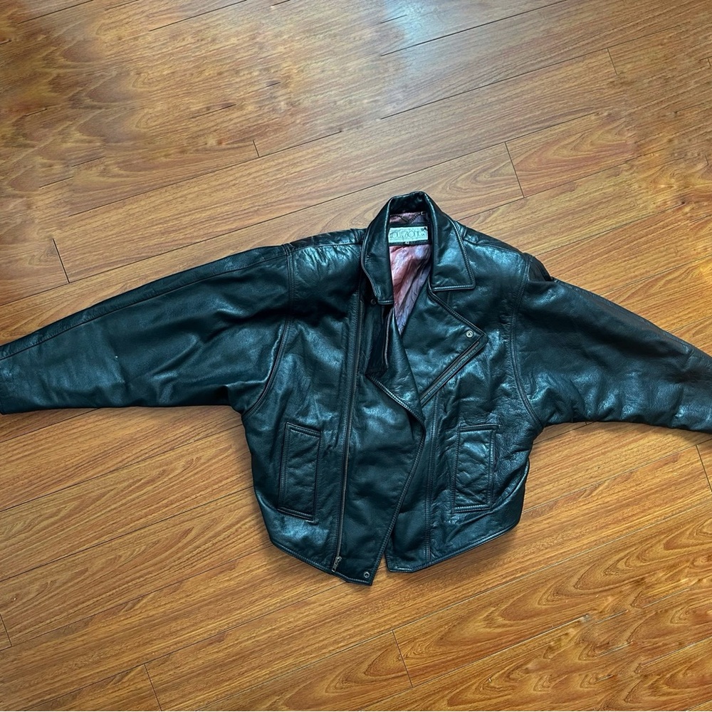 Armani Collezioni Black Leather Jacket Timeless Design